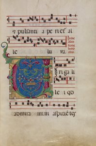 Decorated Initial V by Unbekannt Unbekannt